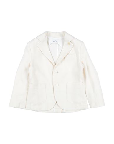 MANUEL RITZ MANUEL RITZ TODDLER BOY BLAZER IVORY SIZE 4 LINEN, COTTON, POLYESTER 