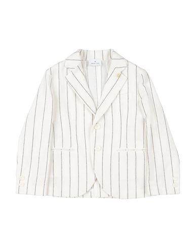 Shop Manuel Ritz Toddler Boy Blazer Ivory Size 4 Linen, Cotton, Polyester In White