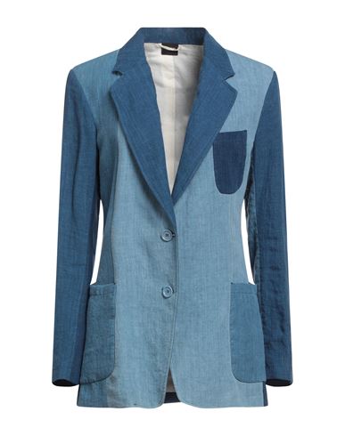 Aspesi Woman Suit Jacket Blue Size 6 Linen
