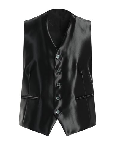 Angelo Nardelli Man Tailored Vest Black Size 46 Virgin Wool, Polyester