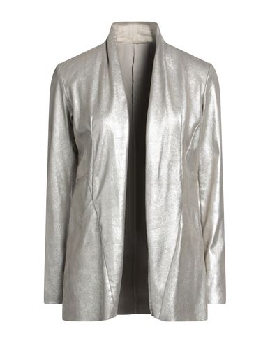 Giorgio Brato Woman Blazer Silver Size 8 Soft Leather