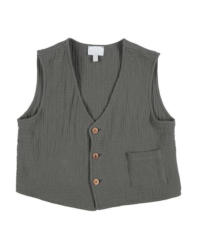 Lalalù Toddler Boy Tailored Vest Military Green Size 6 Organic Cotton In Green