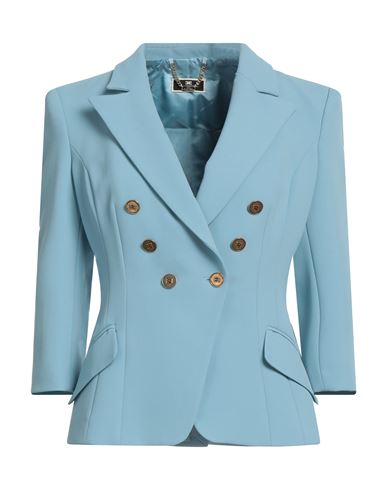 Elisabetta Franchi Woman Blazer Pastel Blue Size 8 Polyester, Elastane