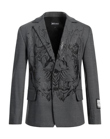 Just Cavalli Man Blazer Grey Size 40 Wool, Polyester, Elastane