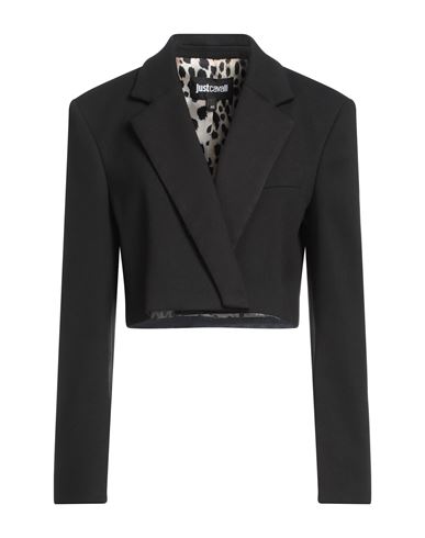 Just Cavalli Woman Blazer Black Size 8 Polyester, Viscose, Wool, Elastane