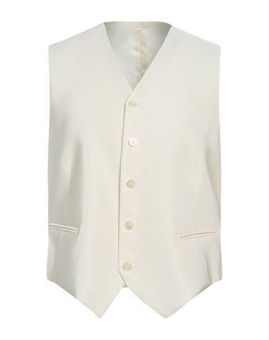 Angelo Nardelli Man Tailored Vest Cream Size 42 Wool, Acetate In White