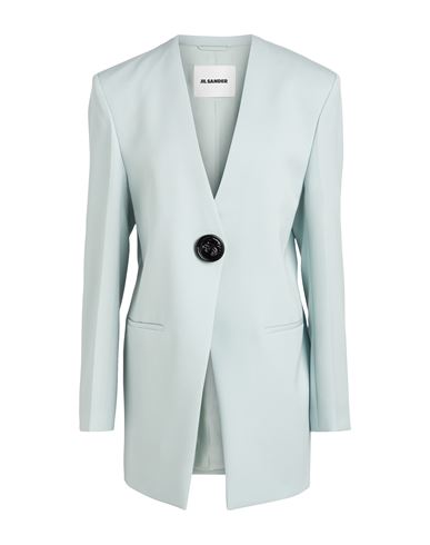 Shop Jil Sander Woman Blazer Sky Blue Size 2 Wool