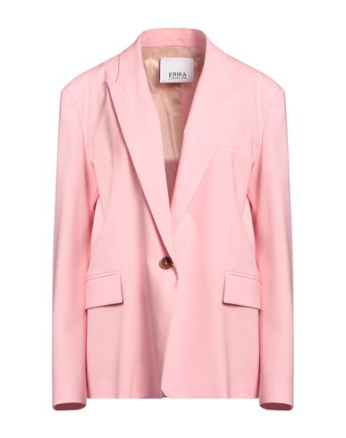 Erika Cavallini Woman Blazer Pink Size 12 Virgin Wool, Elastane, Polyester