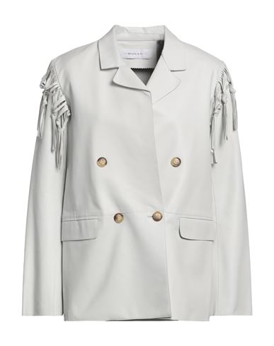 Bully Woman Suit Jacket Light Grey Size 6 Lambskin In Gray