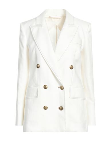 Shop Max Mara Woman Blazer White Size 10 Linen