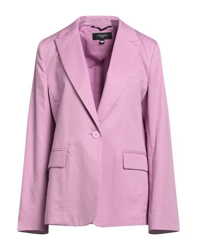 Weekend Max Mara Woman Blazer Pink Size 16 Cotton, Linen