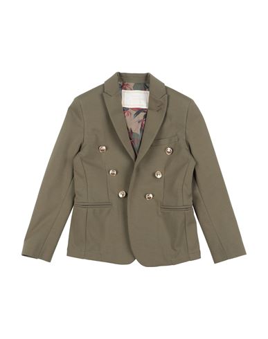 DANIELE ALESSANDRINI DANIELE ALESSANDRINI TODDLER BOY BLAZER MILITARY GREEN SIZE 6 COTTON, POLYAMIDE, ELASTANE 