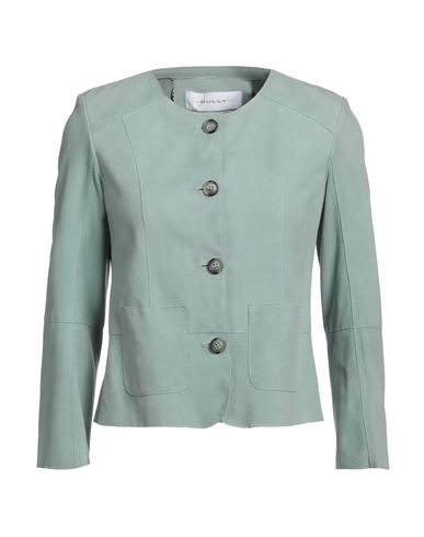 Bully Woman Blazer Turquoise Size 4 Soft Leather In Blue