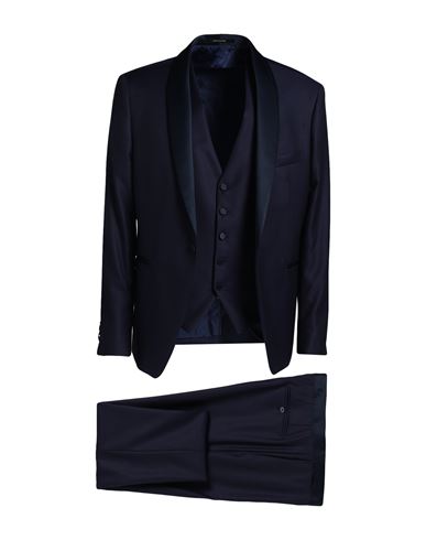Shop Tagliatore Man Suit Midnight Blue Size 44 Virgin Wool, Silk