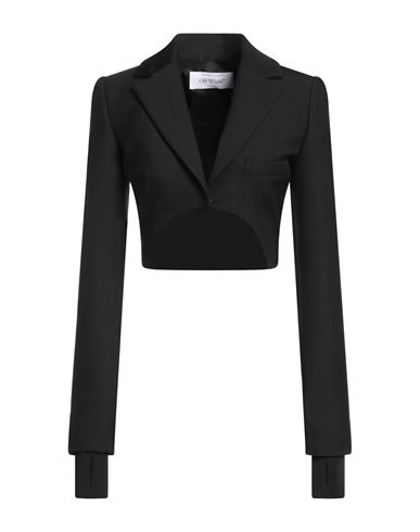 Shop Off-white Woman Blazer Black Size 6 Polyester, Virgin Wool, Elastane, Viscose, Polyamide