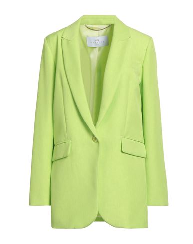 Nenette Woman Blazer Lime Green Size 8 Polyester, Acetate In Green
