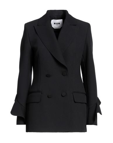 Msgm Woman Blazer Black Size 6 Polyester, Viscose, Elastane
