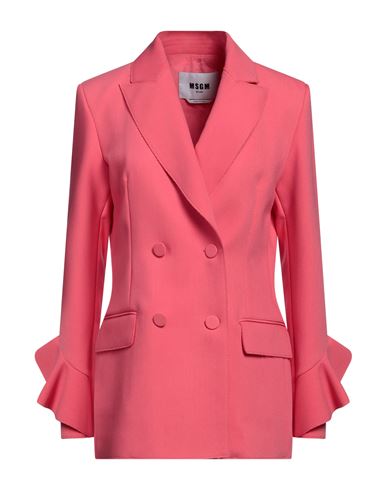 Msgm Woman Blazer Coral Size 4 Polyester, Viscose, Elastane In Red