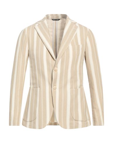 Takeshy Kurosawa Man Blazer Beige Size 44 Cotton, Linen, Acrylic, Polyamide