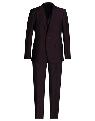 Shop Dolce & Gabbana Man Suit Deep Purple Size 46 Virgin Wool, Mohair Wool
