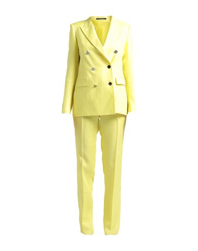 Shop Tagliatore 02-05 Woman Suit Yellow Size 4 Linen