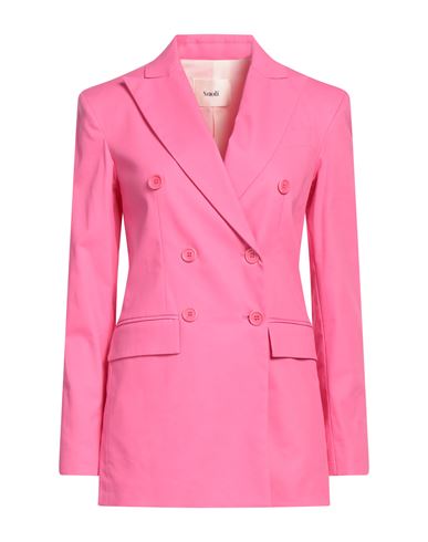 Suoli Woman Blazer Fuchsia Size 4 Cotton, Elastane In Pink