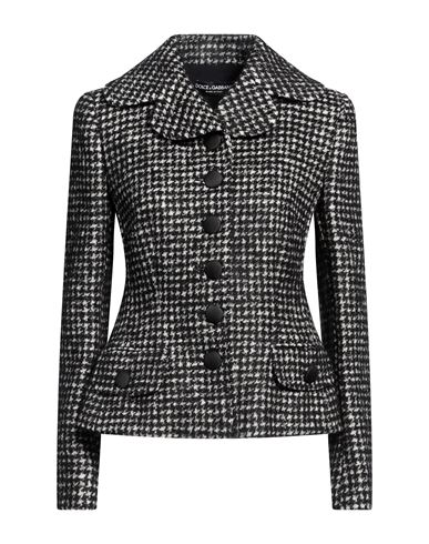 Dolce & Gabbana Woman Blazer Black Size 4 Cotton, Alpaca Wool, Mohair Wool, Virgin Wool, Polyamide