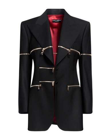 Dolce & Gabbana Woman Blazer Black Size 4 Wool, Polyamide, Elastane