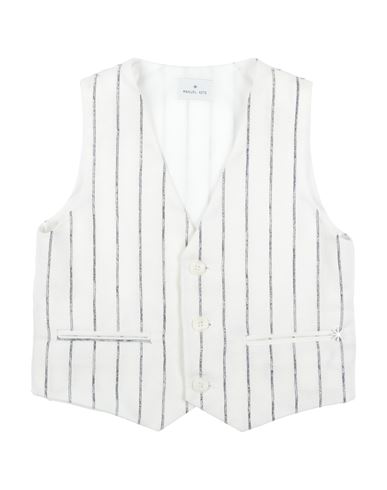 MANUEL RITZ MANUEL RITZ TODDLER BOY TAILORED VEST WHITE SIZE 4 LINEN, COTTON, POLYESTER 