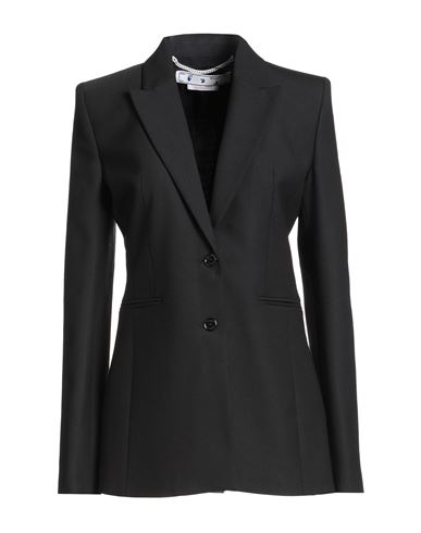 Off-white Woman Blazer Black Size 8 Recycled Polyester, Virgin Wool, Elastane In Black