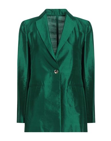 Shop Max Mara Woman Blazer Emerald Green Size 10 Silk