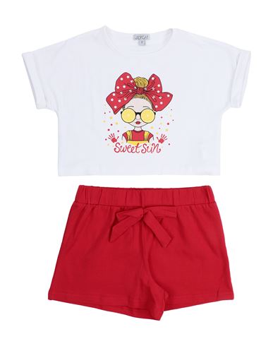 Jeycat Babies'  Toddler Girl Co-ord Red Size 7 Cotton, Elastane In Metallic