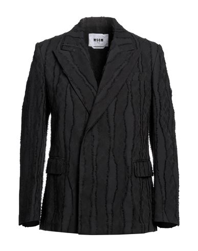 Msgm Man Suit Jacket Black Size 32 Cotton