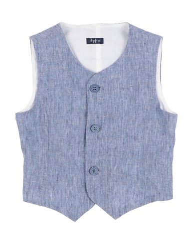 Shop Il Gufo Toddler Boy Tailored Vest Slate Blue Size 6 Linen