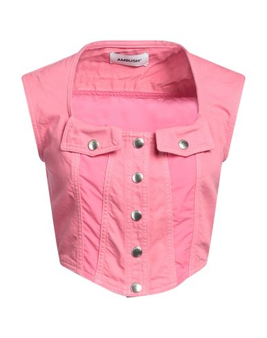 Shop Ambush Woman Tailored Vest Pink Size M Cotton, Nylon