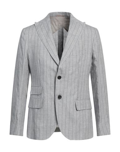Peserico Man Blazer Grey Size 42 Linen