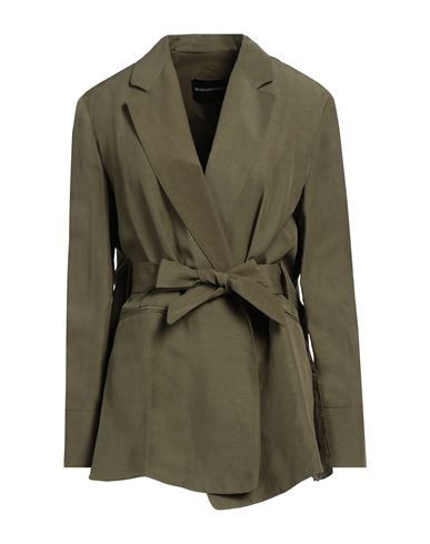 Bcbgmaxazria Woman Blazer Military Green Size 4 Cotton, Linen, Tencel