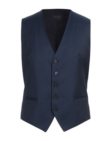 Tagliatore Man Vest Blue Size 40 Super 110s Wool