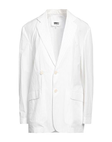 Mm6 Maison Margiela Woman Suit Jacket White Size 6 Cotton In White