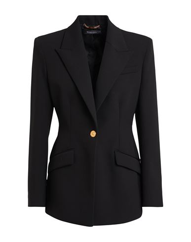 Shop Versace Woman Blazer Black Size 8 Wool, Elastane