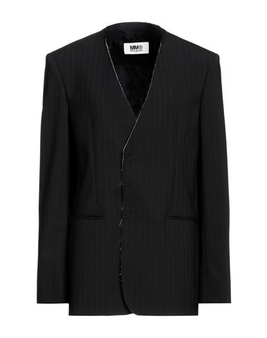 Mm6 Maison Margiela Woman Blazer Black Size 12 Polyester, Virgin Wool, Elastane