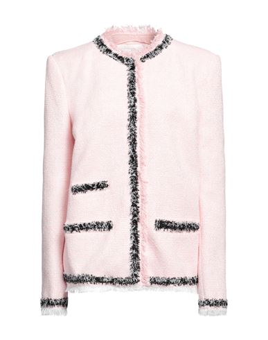 Msgm Woman Blazer Light Pink Size 8 Cotton, Polyester, Acrylic, Metallic Fiber, Polyamide