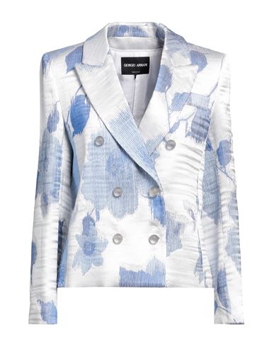 Shop Giorgio Armani Woman Blazer Blue Size 8 Polyester, Acetate, Silk, Polyamide