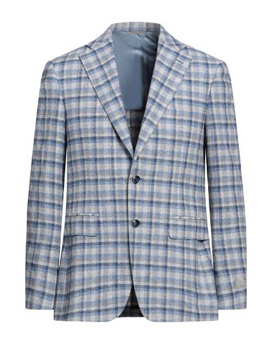 Canali Man Blazer Light Grey Size 40 Cotton, Polyamide, Wool, Linen