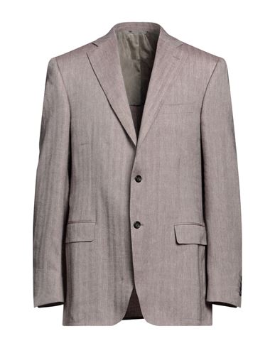 Canali Man Blazer Light Brown Size 48 Linen, Cashmere, Silk In Beige