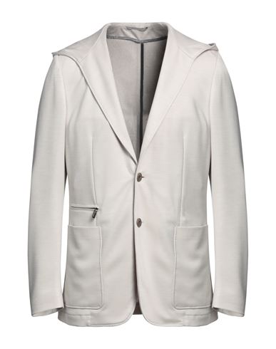 Canali Man Blazer Light Grey Size 40 Wool, Polyamide In Gray