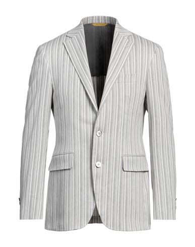 Canali Man Blazer Grey Size 40 Linen, Cotton, Elastane