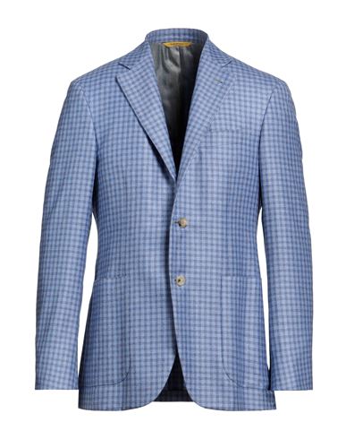 Canali Man Blazer Light Blue Size 40 Silk, Cashmere