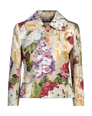 Dolce & Gabbana Woman Blazer Beige Size 16 Cotton, Viscose, Polyester