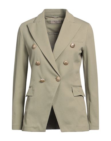 Circolo 1901 Woman Blazer Sage Green Size 4 Cotton, Elastane In Sage Green